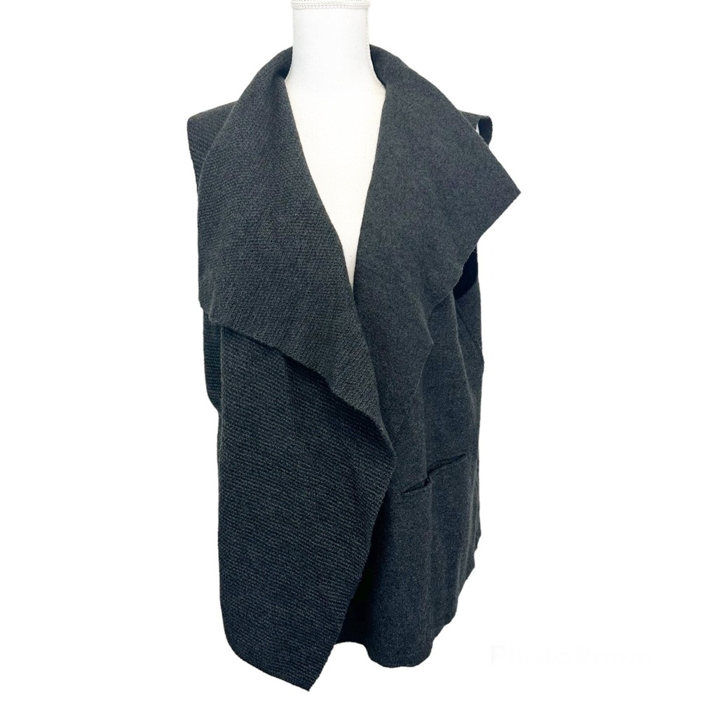 Oska Moessmer Womens Size 2‎ Virgin Boiled Wool Open Vest Lagenlook Quiet Luxury